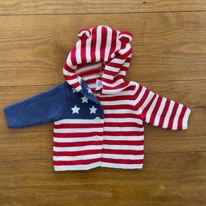 Gap Baby Cotton Spring/Summer Long Sleeve Sweater With Hood & Crab Cotton Hat